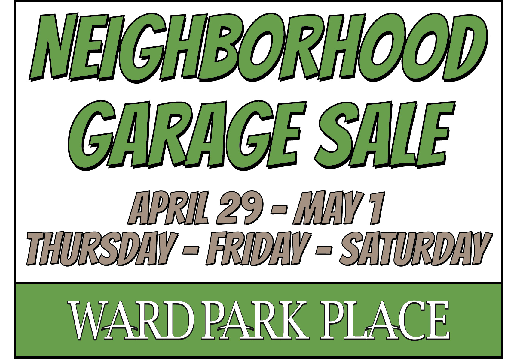 Fall Neighborhood Garage Sale October 1-3